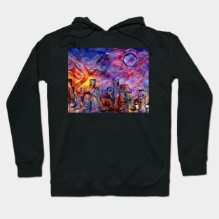 Night city silhouettes Hoodie